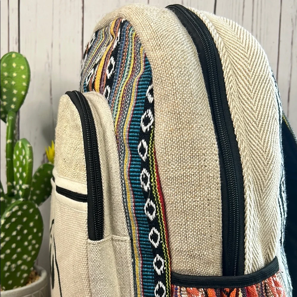 Jack Skellington Hemp Backpack Estes Park Colorado Boho Aztec‎ Sustainable NWOT